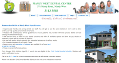 Desktop Screenshot of manlywestdentalcentre.com.au